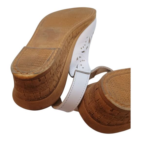 Spring Step Women's Orella White Slingback Cork Wedge Italian Leather Size 41 - Picture 11 of 11